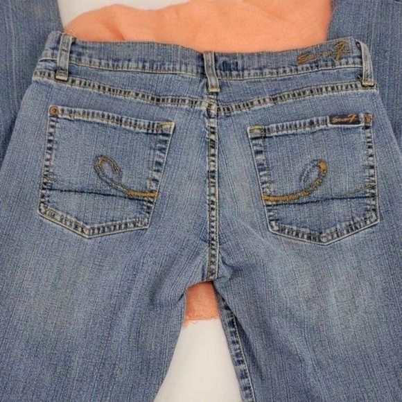 Seven7 Express pencil stretch distressed denim sz 29 blue Jeans - Picture 7 of 7